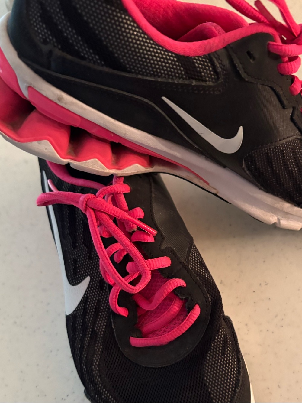 Nike Women’s Black and Hot Pink Athletic Sneakers